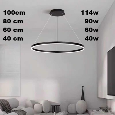 Lustra LED RGB - Lustra led cu telecomanda Neagra 100, 80, 60 , 40 cm