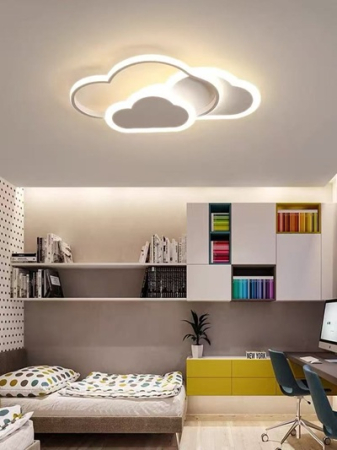 Lustra led diimabila cu telecomanda Alba / Gold  Nori  78w [1]