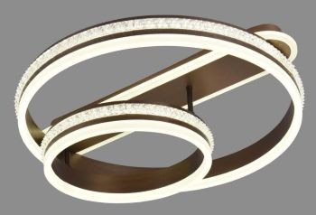 Lustra led de la 51w la 100w - Lustra led dimabila 100w cu telecomanda 3 functii Maro cu cristale