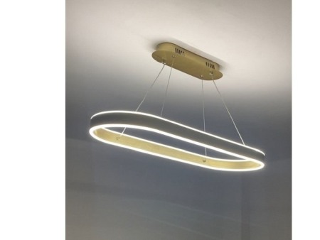 Lustra led dimabila 120w cu telecomanda 3 functii aurie [1]