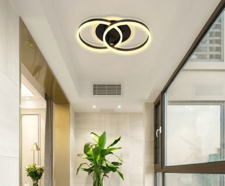 Lustra led Neagra - Lustra led dimabila 120w cu telecomanda 3 functii neagra