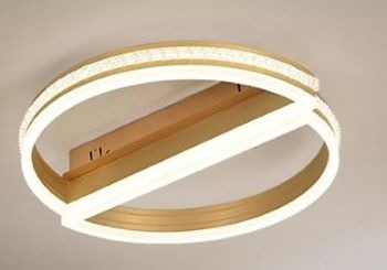Lustra led de la 51w la 100w - Lustra LED Dimabila 130w cu telecomanda 3 functii aurie cu cristale