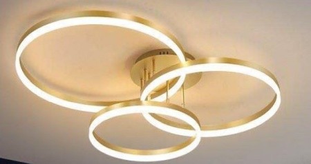 Lustra led dimabila 150w cu telecomanda 3 functii Aurie