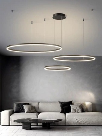 Lustra led Neagra - Lustra led dimabila 185w cu telecomanda 3 functii