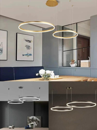 Lustra led suspendata - lustra led dimabila 2 cercuri cu telecomanda 114w