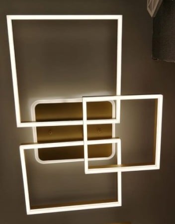 Lustra led dimabila 200w cu telecomanda 3 functii aurie [0]