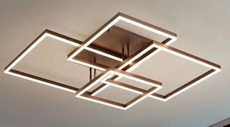 Lustra Led de la 180w la 380w - Lustra led dimabila 200w cu telecomanda 4 functii maro