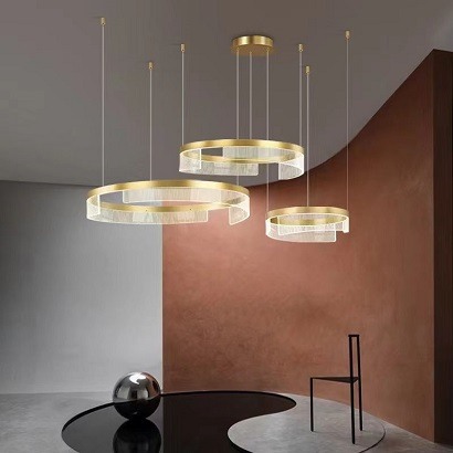 Lustra led Aurie - Lustra led dimabila 220w cu telecomanda 3 functii Aurie