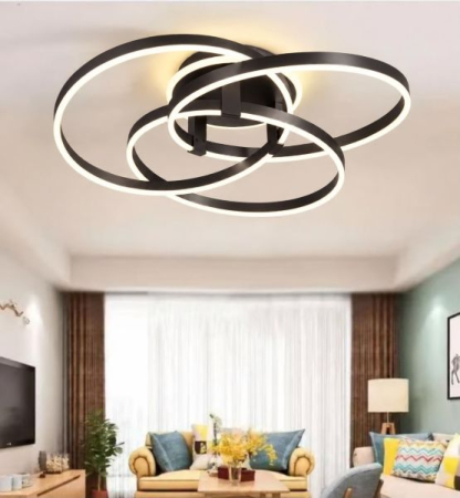 Lustra led Neagra - Lustra led dimabila 240w cu telecomanda 3 functii Neagra