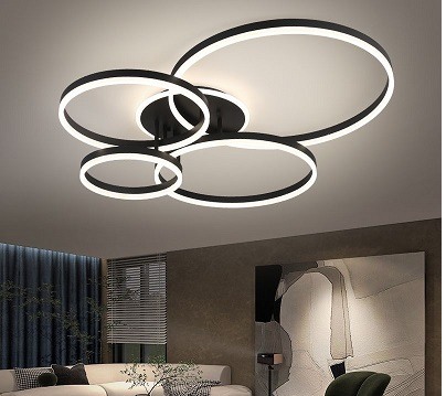 Lustra Led de la 180w la 380w - Lustra led dimabila 280w cu telecomanda 3 functii Neagra