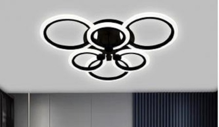 Lustra led Neagra - Lustra led dimabila 90w cu telecomanda 3 functii neagra