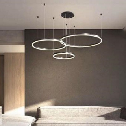 LUSTRA LED DIMABILA CU TELECOMANDA 3 FUNCTII 150w Neagra