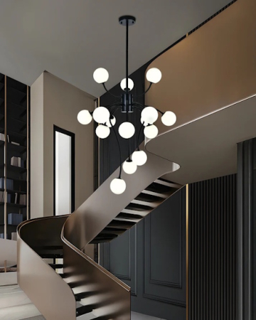 Lustra led eleganta 15 globuri Gold/ Black [1]