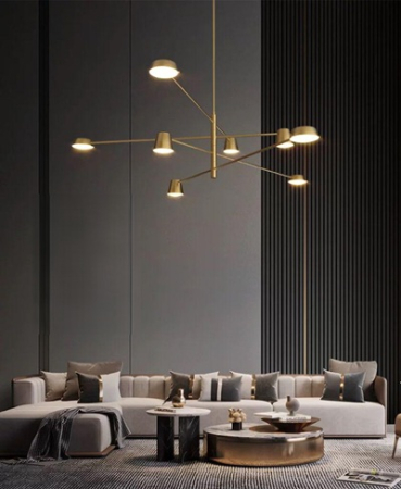 Lustra led Neagra - Lustra led moderna cu telecomanda 100w Tehnik