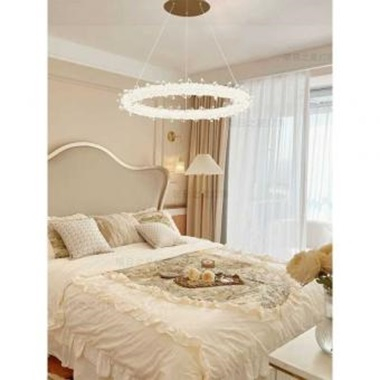 Candelabru Led - Lustra led moderna cu telecomanda Cristale 75w 40cm