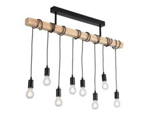 Lustra LED - Lustra rustica lemn e27x 8