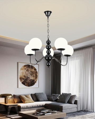 Lustra led sub 150ron - Lustre led elegante 3/5 globuri Black