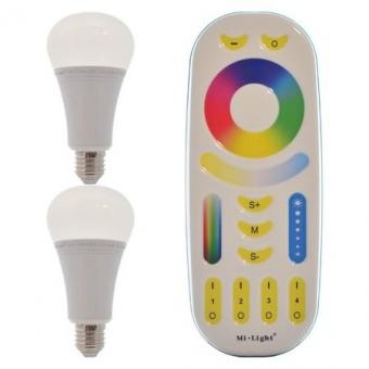 Iluminat inteligent - Set 2 becuri RGBW INTELIGENTE 12w cu telecomanda MILIGHT