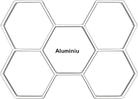 5 hexagoane led honeycomb - Set 5 hexagoane led honeycomb ALUMINIU