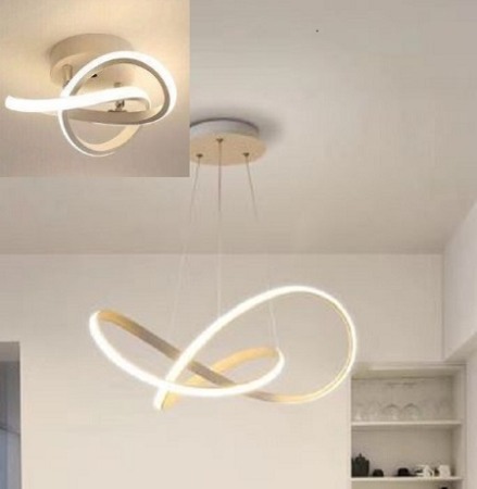Lustra led infinit - Set infinit (Lustra + Lustra) Alb