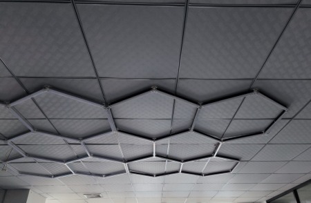 Set led tavan honeycomb 5 hexagoane Negru [1]