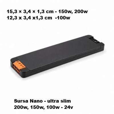 Alimentare Led - Sursa LED NANO ultra slim 24v 200w, 150w, 100w