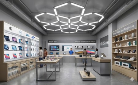 Tavan LED 12 hexagoane 282 x 244 cm 294W [1]