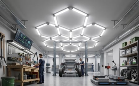 Tavan Led - Tavan LED 12 hexagoane 282 x 244 cm 294W