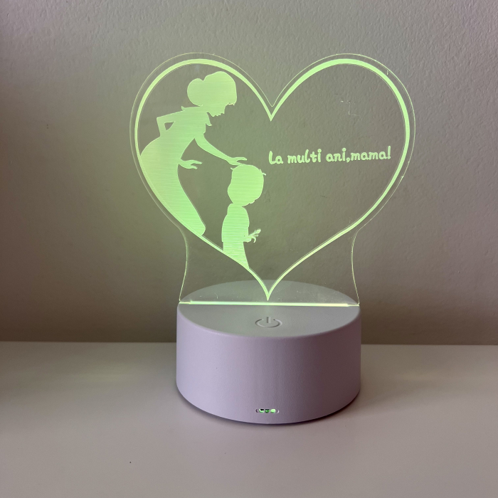 Lampa de veghe 3D LED baietel, La multi ani, mama! [2]