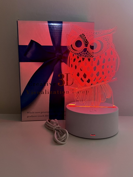 Lampa de veghe 3D LED, Bufnita [4]