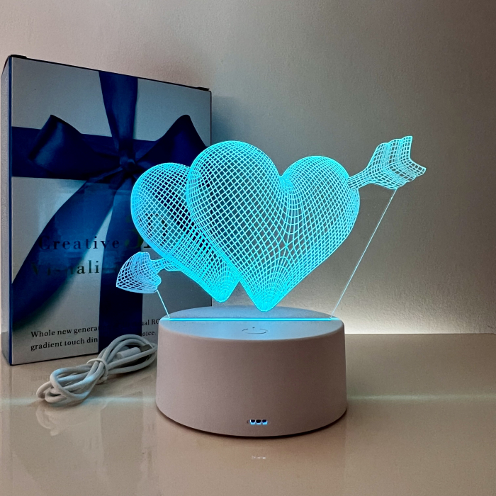 Lampa de veghe 3D LED, Inimioare [4]