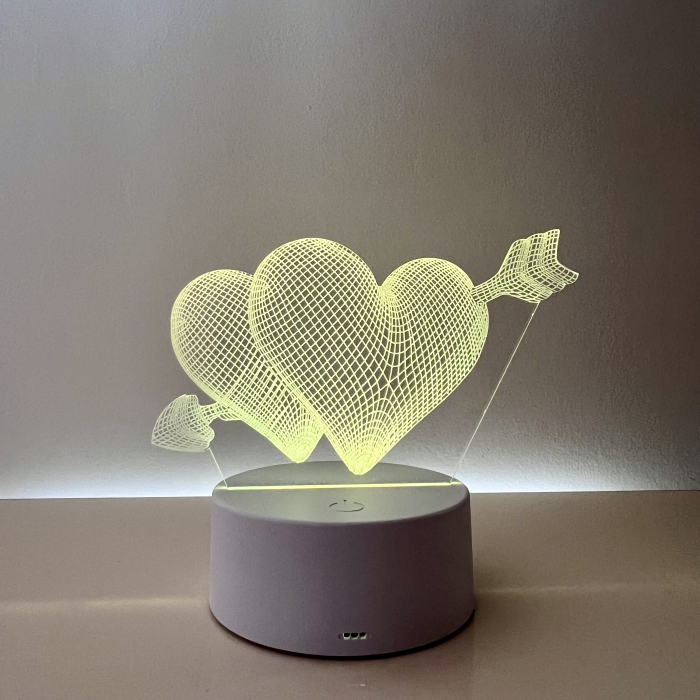 Lampa de veghe 3D LED, Inimioare [2]