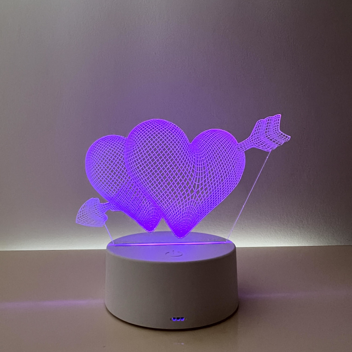 Lampa de veghe 3D LED, Inimioare [3]