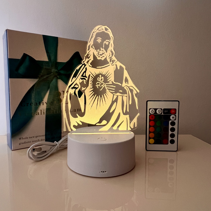 Lampa de veghe 3D LED, Isus Hristos [2]