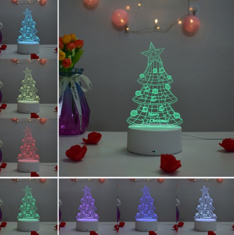 Lampa de veghe 3D LED, personalizata Brad de Craciun [3]