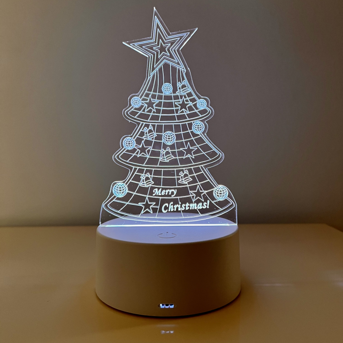 Lampa de veghe 3D LED, personalizata Brad de Craciun [1]