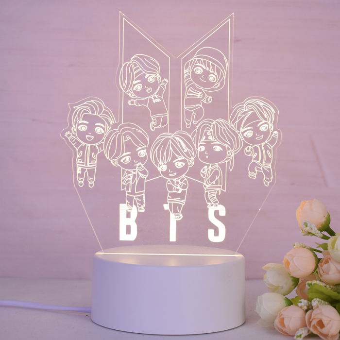 Lampa de veghe 3D LED, personalizata cu formatia BTS [1]