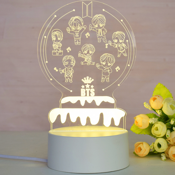 Lampa de veghe 3D LED personalizata, formatia BTS Mini [1]