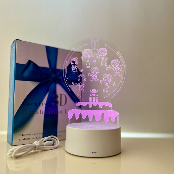 Lampa de veghe 3D LED personalizata, formatia BTS Mini [8]