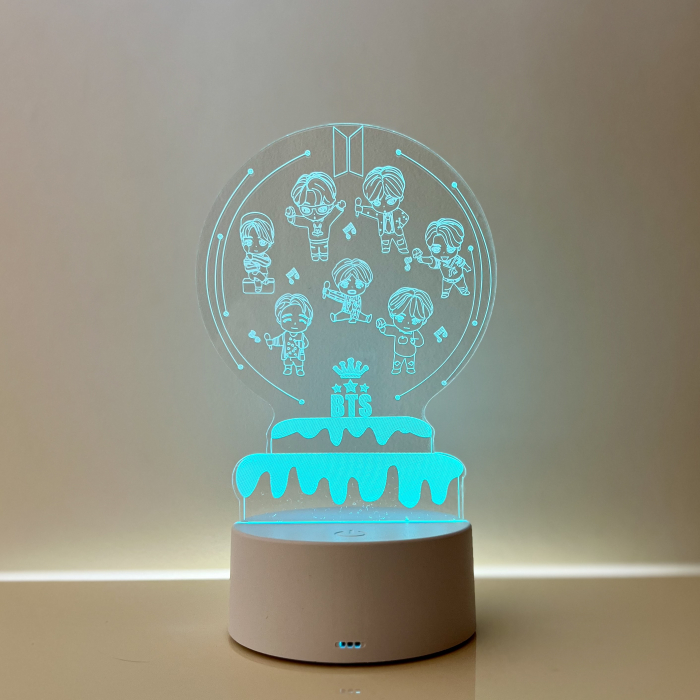 Lampa de veghe 3D LED personalizata, formatia BTS Mini [3]