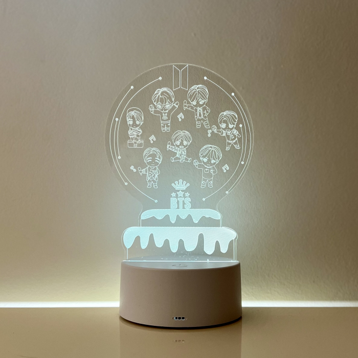 Lampa de veghe 3D LED personalizata, formatia BTS Mini [2]
