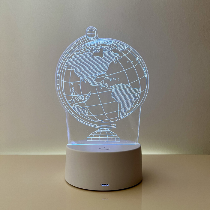 Lampa de veghe 3D LED, personalizata Globul Pământesc [3]