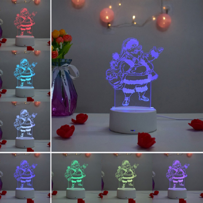 Lampa de veghe 3D LED, personalizata Mos Craciun [2]