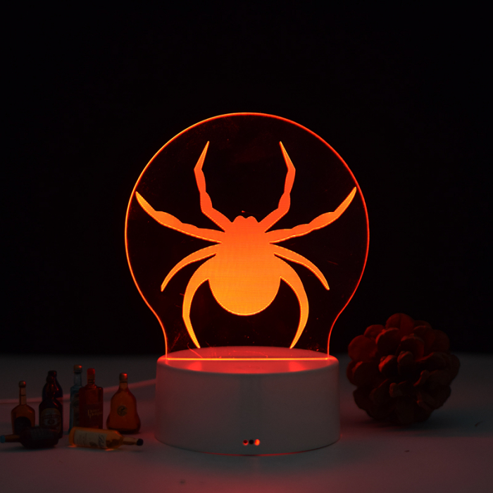 Lampa de veghe 3D LED, personalizata Păianjen /Halloween [2]