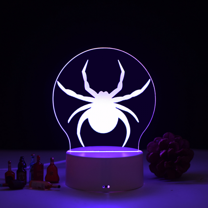 Lampa de veghe 3D LED, personalizata Păianjen /Halloween [1]