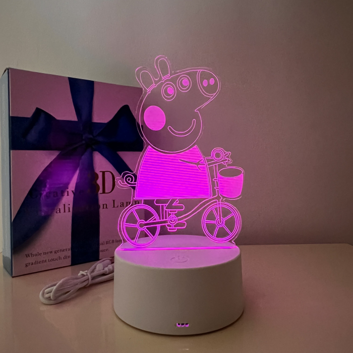 Lampa de veghe 3D LED, personalizata PeppaPig [4]
