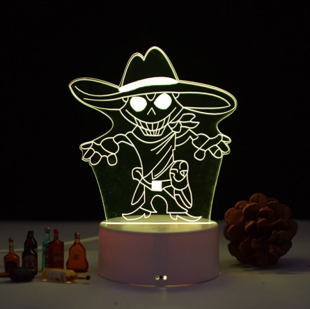 Lampa de veghe 3D LED, personalizata Pirat/Halloween [3]