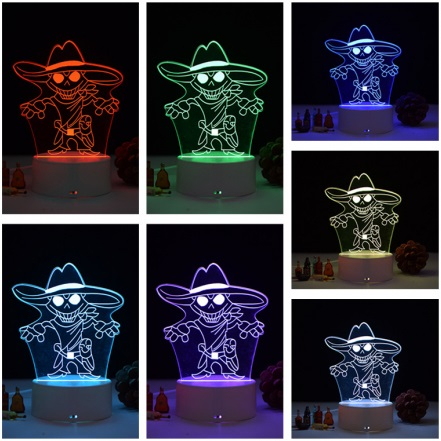 Lampa de veghe 3D LED, personalizata Pirat/Halloween [2]