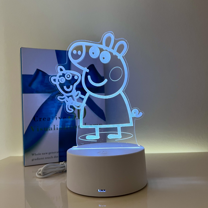 Lampa de veghe 3D LED, personalizata Purcelusa Peppa [4]