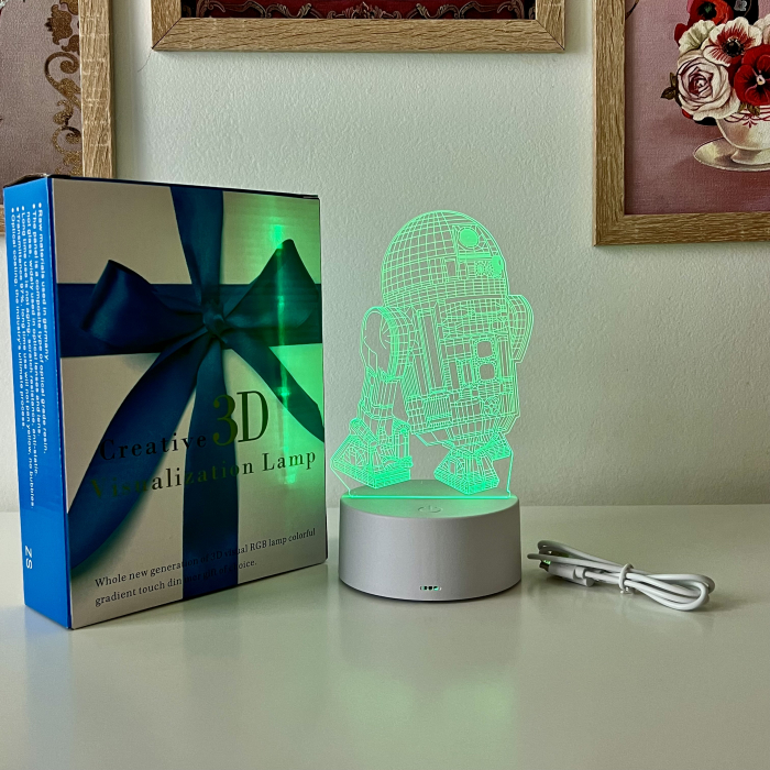 Lampa de veghe 3D LED, personalizata Robotel [4]